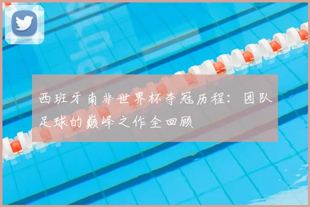 西班牙南非世界杯夺冠历程：团队足球的巅峰之作全回顾